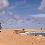 Vue générale du spot de vagues d'Oum Labouir